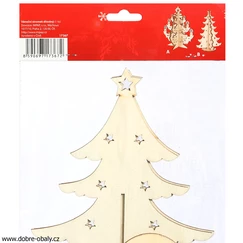 Vánoční dřevěný skládací stromek 21 cm - A