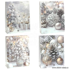 Vánoční papírová dárková taška S - W055055