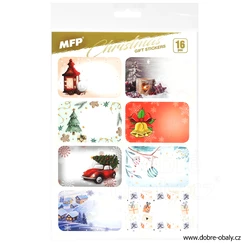 Vánoční samolepky na dárky 1240859, 16 ks