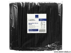 Vratné plastové slámky 8 x 240 mm PP černé JUMBO, 250 ks