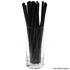 Vratné plastové slámky 8 x 240 mm PP černé JUMBO, 250 ks