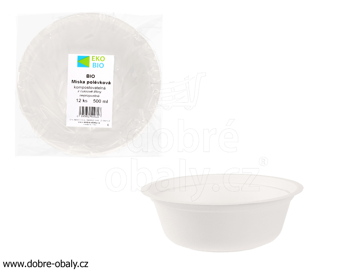 BIO miska na polévku 500 ml 12 ks EKO-BIO