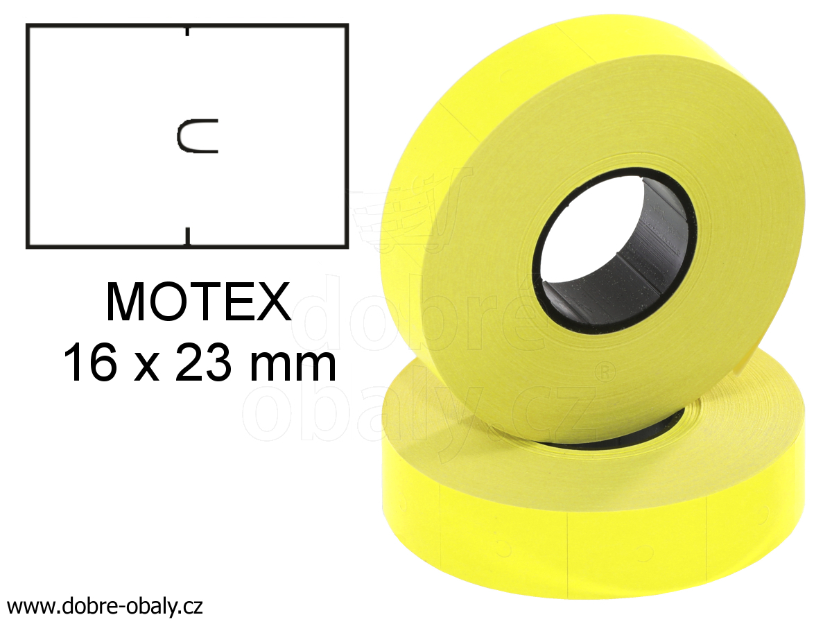Cenové etikety 16x23mm, žluté MOTEX