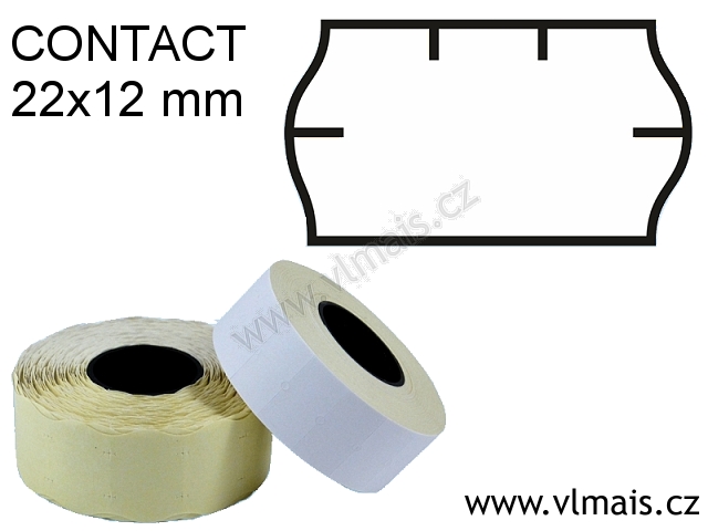 Cenové etikety  22x12mm, bílé CONTACT