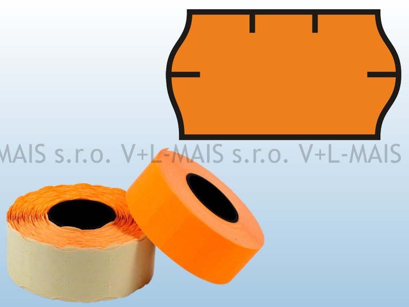 Cenové etikety 22x12mm, oranžové CONTACT