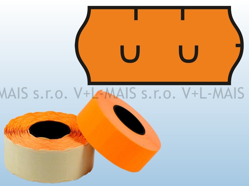 Cenové etikety  26x12mm, oranžové UNI