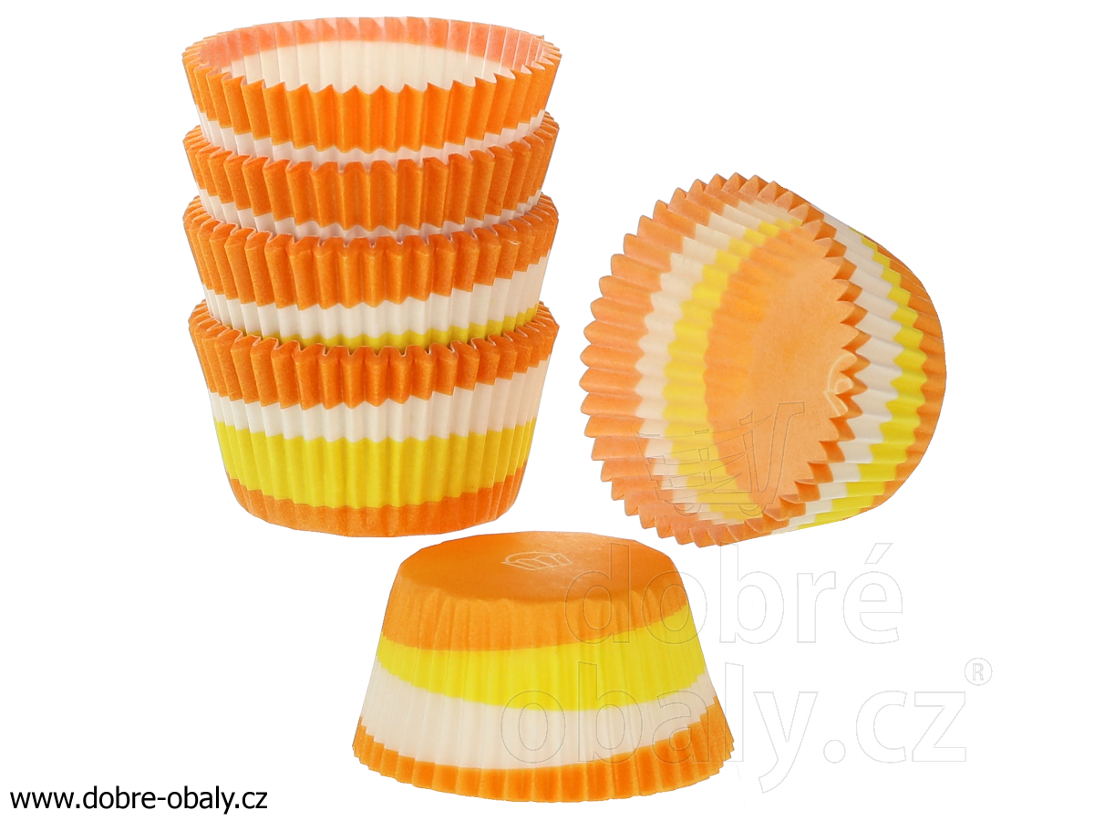 Cukrářské košíčky papírové na muffiny CIRCLE oranžové 50x35mm, 250ks