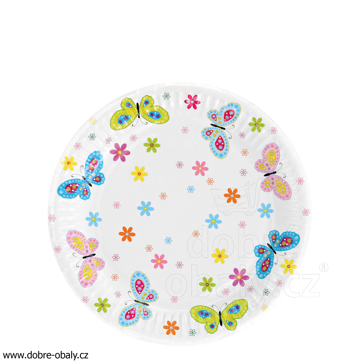 Dezertní papírové talíře 18 cm s potiskem Daisy 287 01, 8ks
