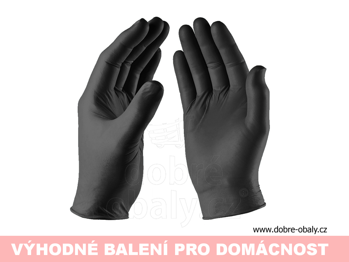 DOMO jednorázové rukavice Nitril ČERNÉ XL, 10 ks