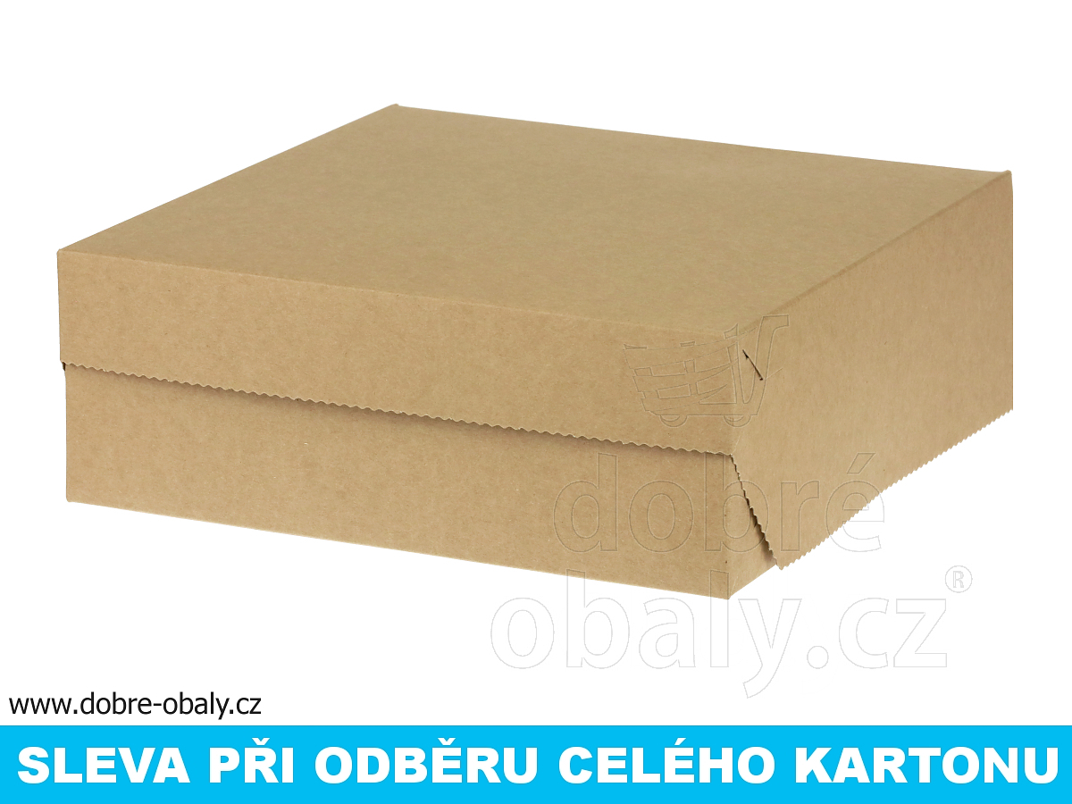 Dortová krabice KRAFT 25x25x10 cm hnědá, výhodné balení