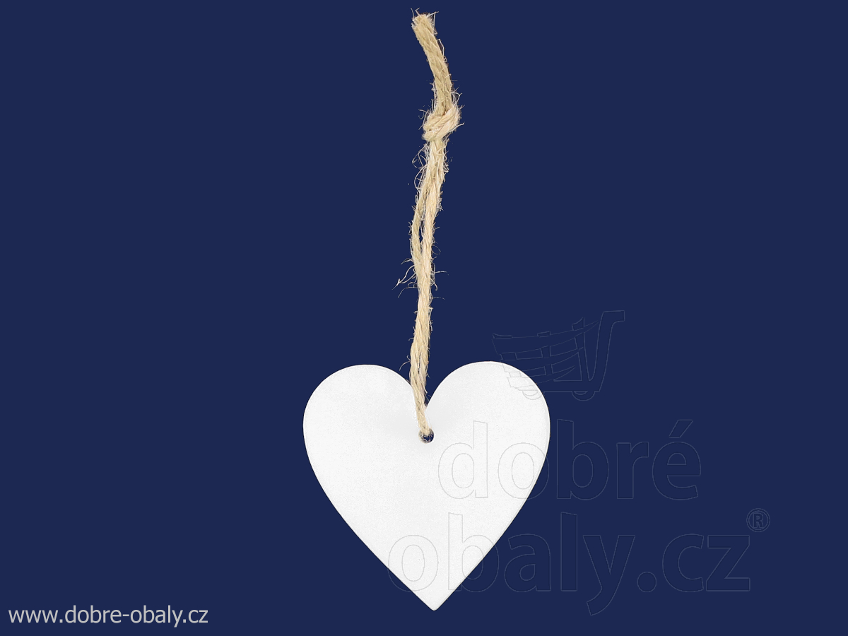 Dřevěná závěsná dekorace srdce 5,5 cm, 10 ks