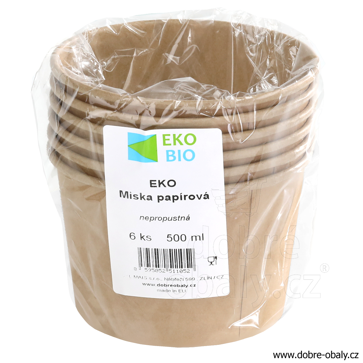 EKO-BIO Papírové misky 500 ml, 6 ks