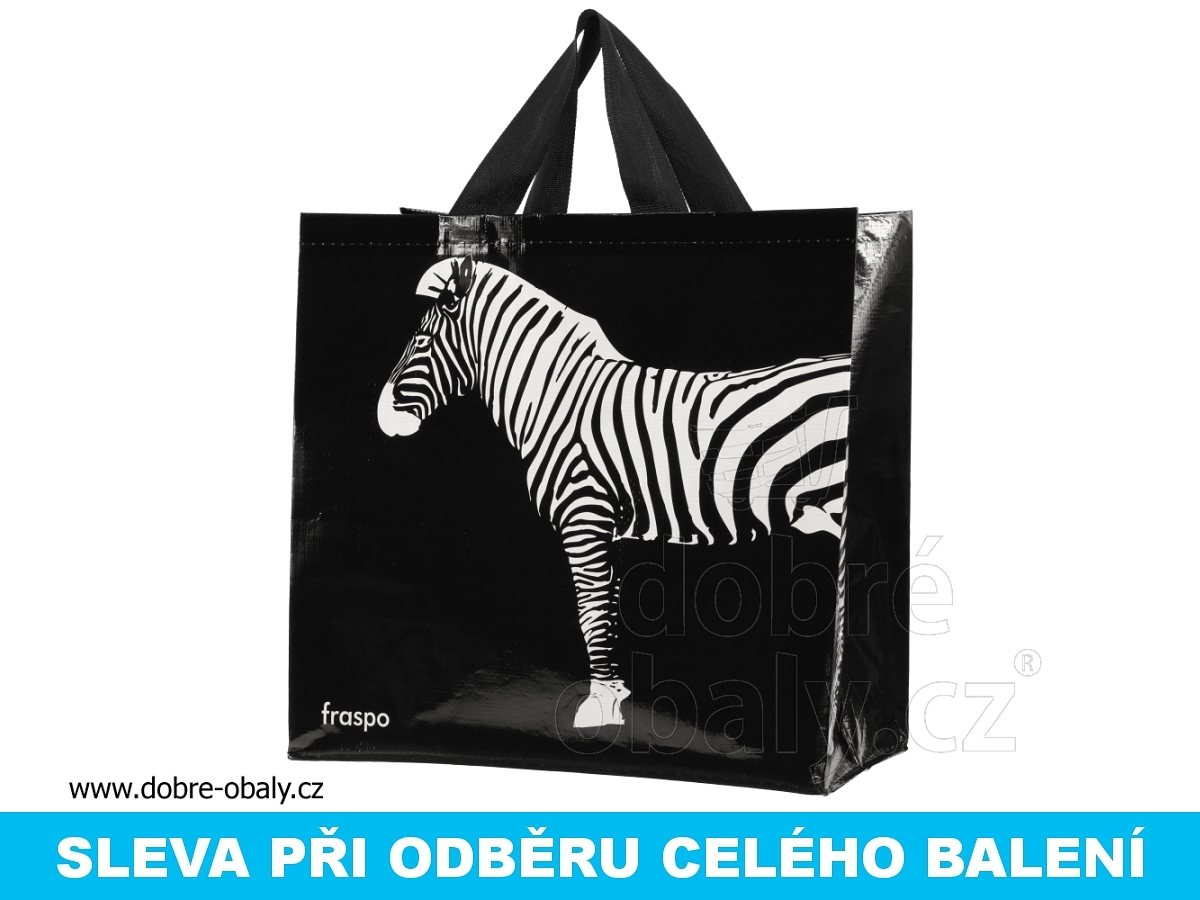 Ekologická taška ANIMALS černá zebra, výhodné balení