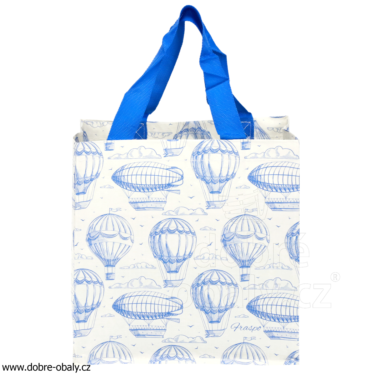 Ekologická taška MINI bílá s modrými balóny, výhodné balení 
