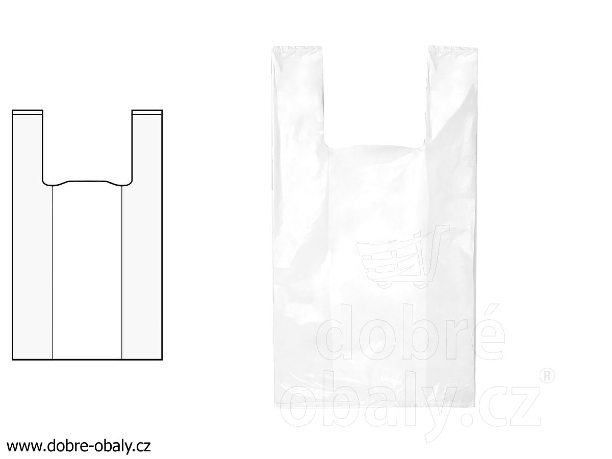 Igelitové tašky 5 kg bílé pevné LDPE, 1000ks