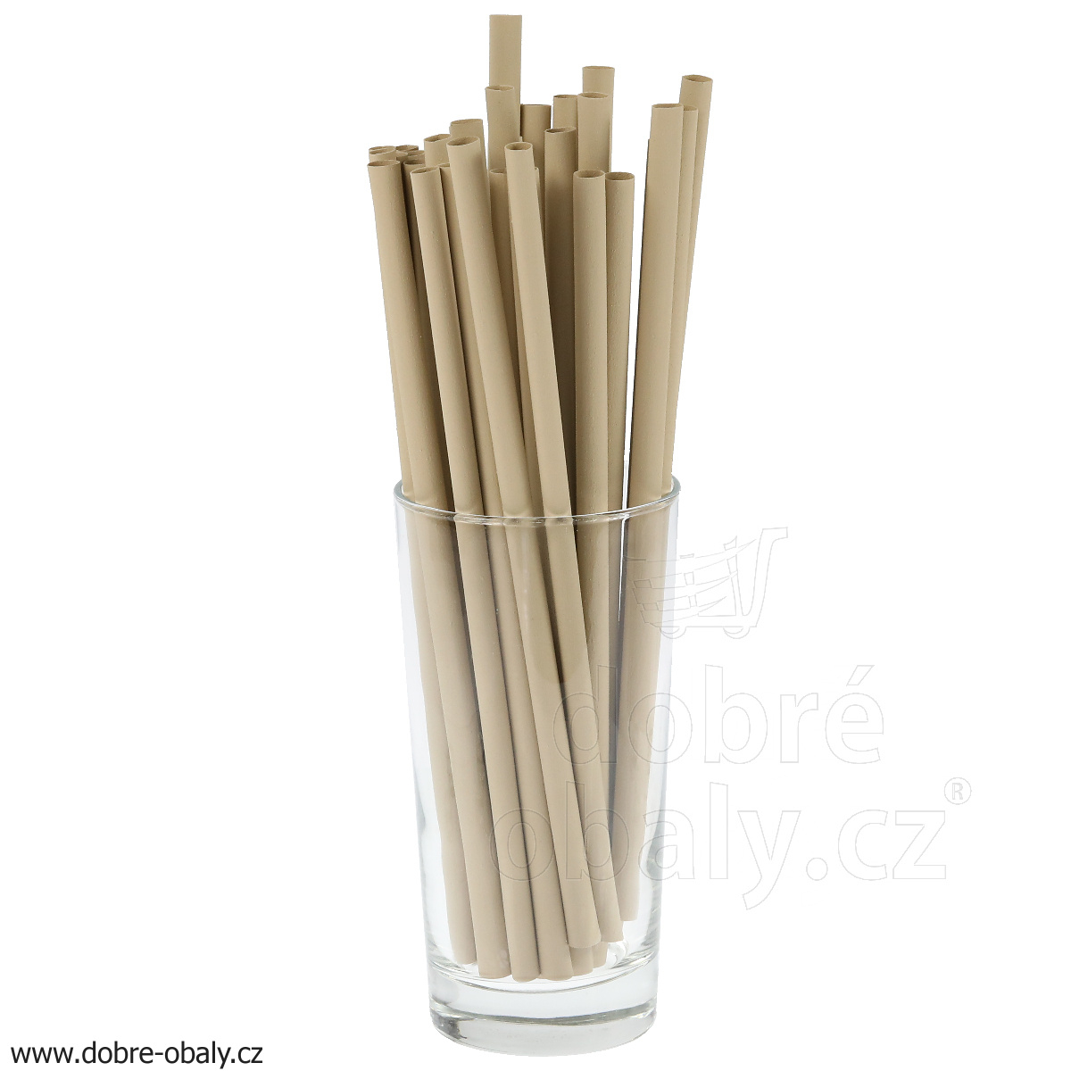 Jednorázová bambusová brčka na smoothie 8 x 230 mm, 35 ks
