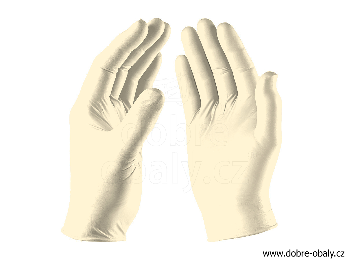 Jednorázové rukavice latex nepudrované L, 100ks