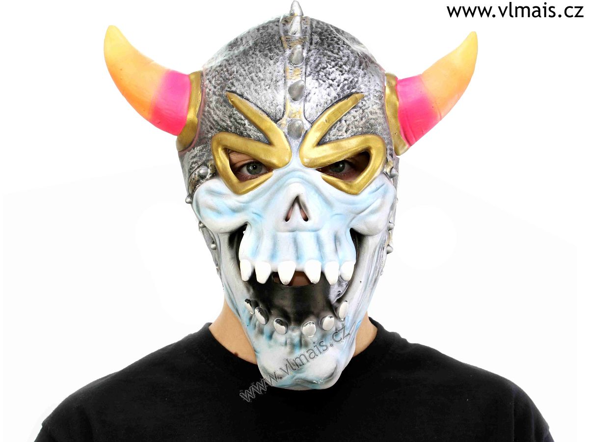 Karnevalová maska LEBKA S ROHY velká