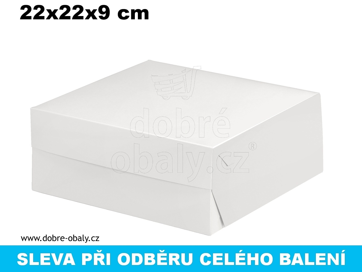 Krabice na dorty 22x22x9 cm, výhodné balení