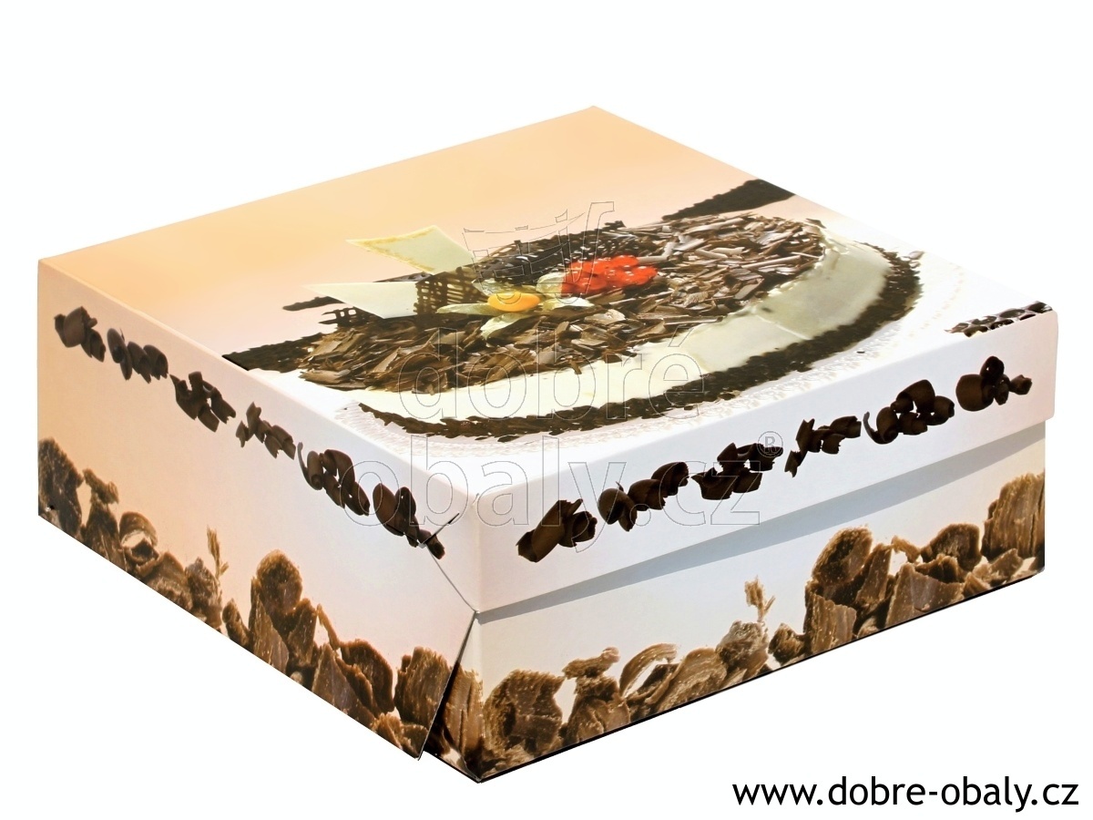 Krabice na dorty s potiskem 28x28x11cm