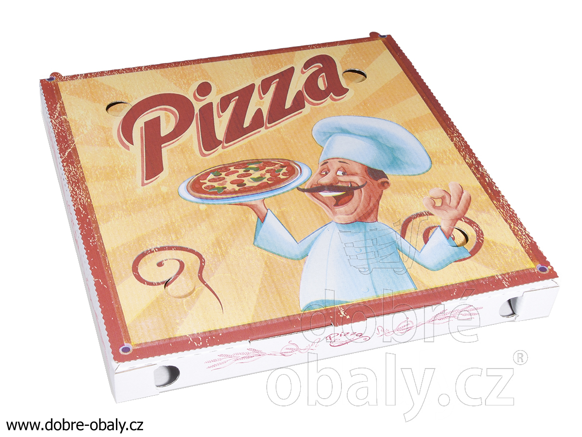 Krabice na pizzu 29,5x29,5x3 cm s potiskem