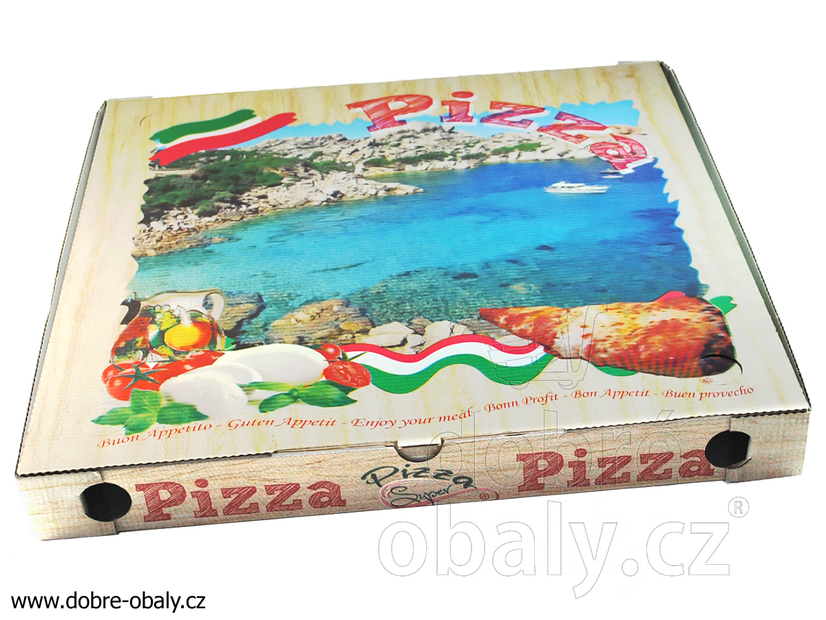Krabice na pizzu 46x46x5 cm s potiskem