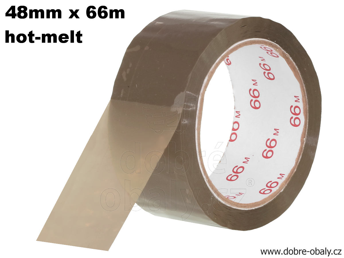 Lepicí páska HOT MELT 48 mm x 66 m HNĚDÁ