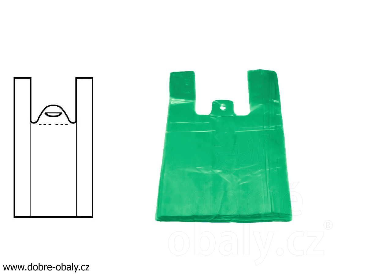 Mikrotenové tašky MINI zelené HDPE, 100 ks