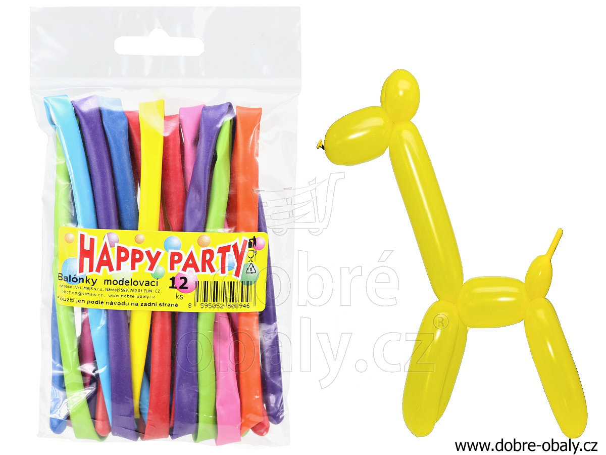 Nafukovací balónky MODELOVACÍ, 12ks Happy-Party