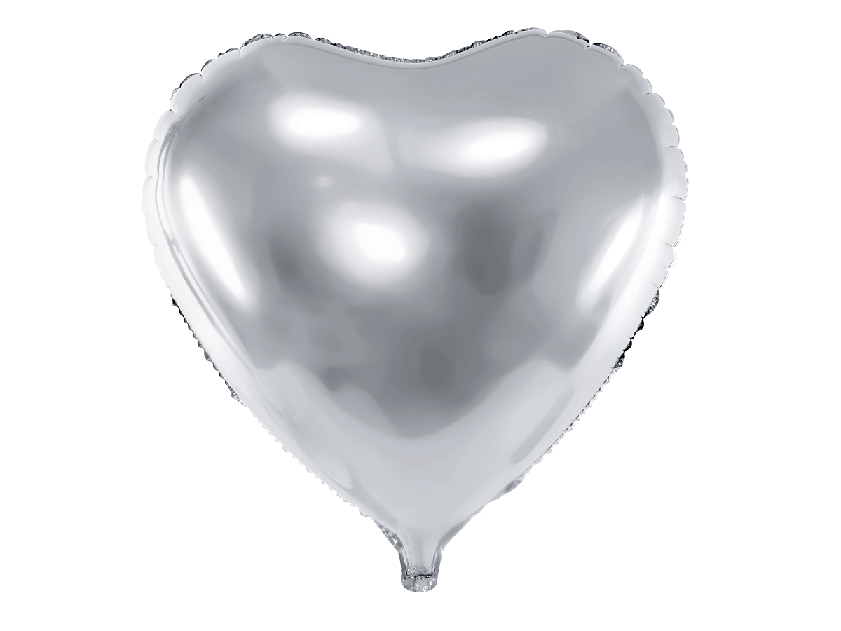 Nafukovací fóliový balónek SRDCE 61 cm stříbrné