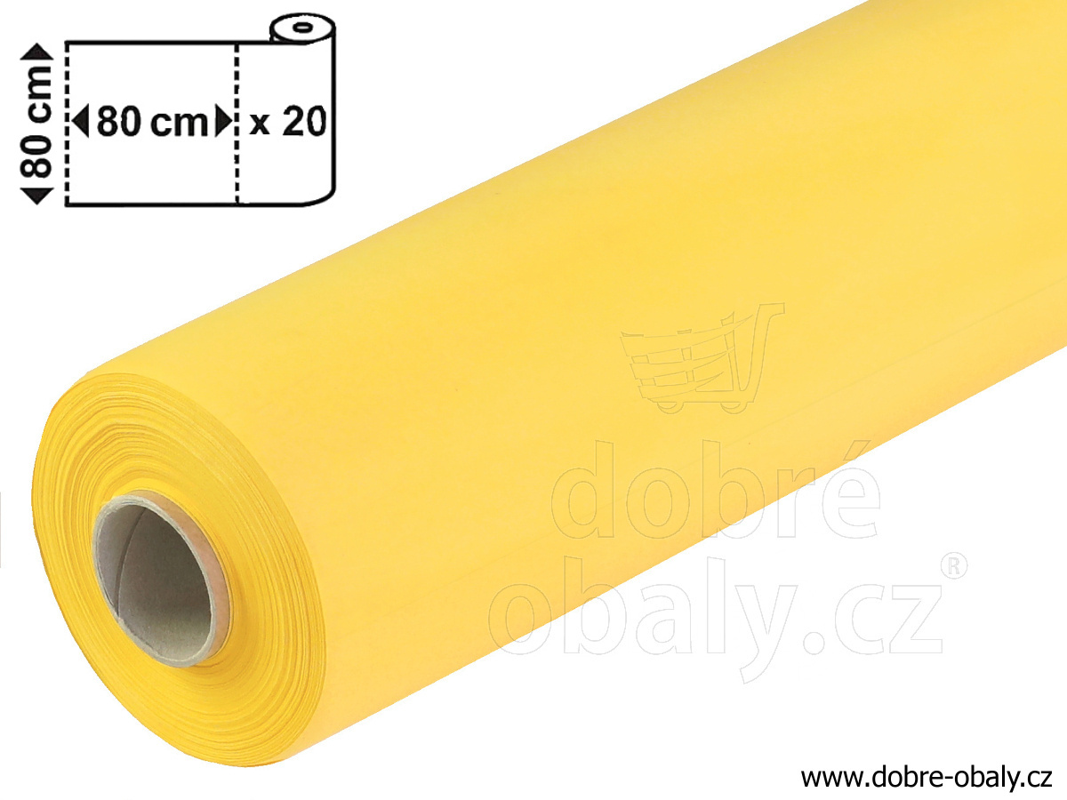 Napron PREMIUM 80 x 80 cm žlutý, 20 ks role