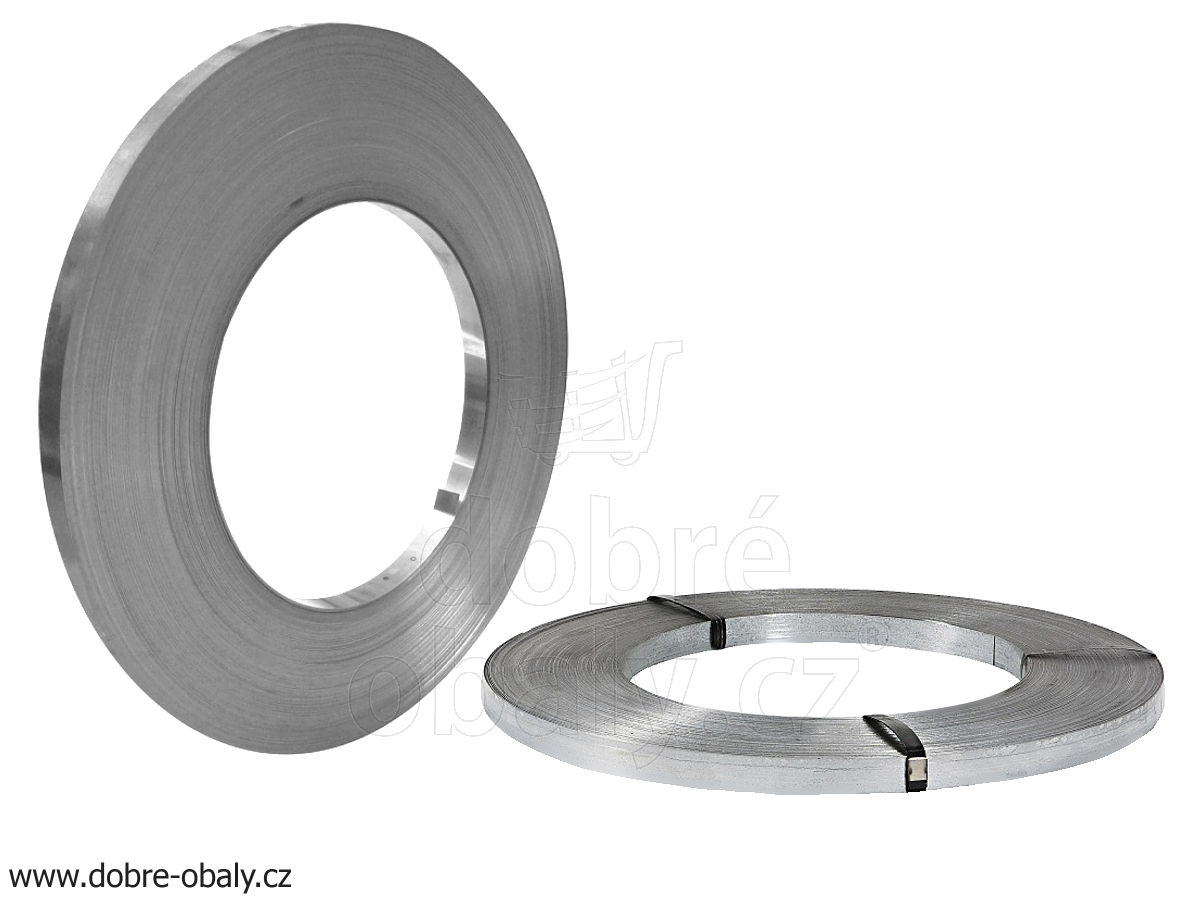 Ocelová vázací páska šíře 16 mm vnitřní průměr 350 mm