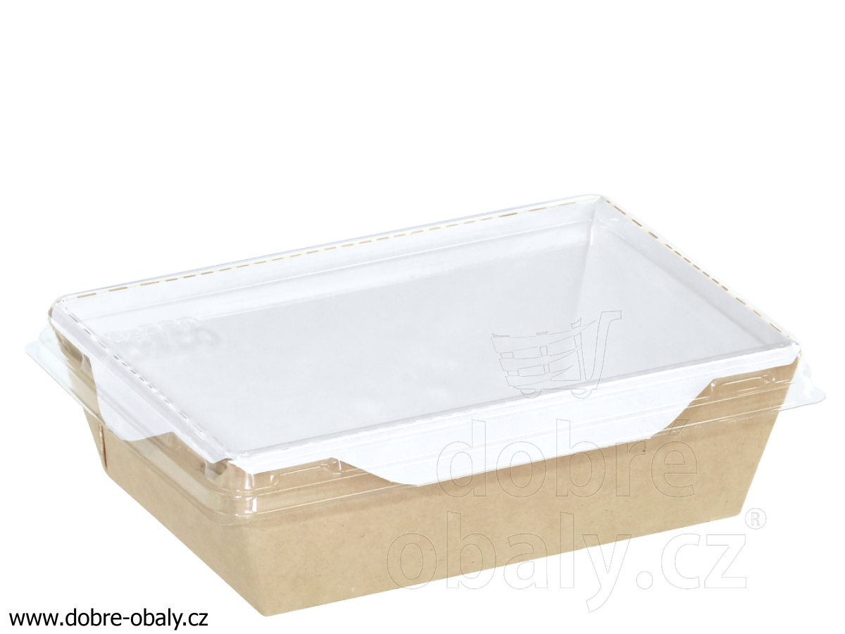 Papírová krabička s průhledným víkem 500 ml