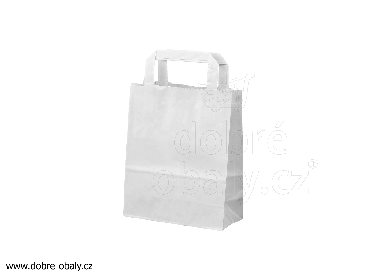 Papírová taška bez tisku BÍLÁ 180x80x220 mm