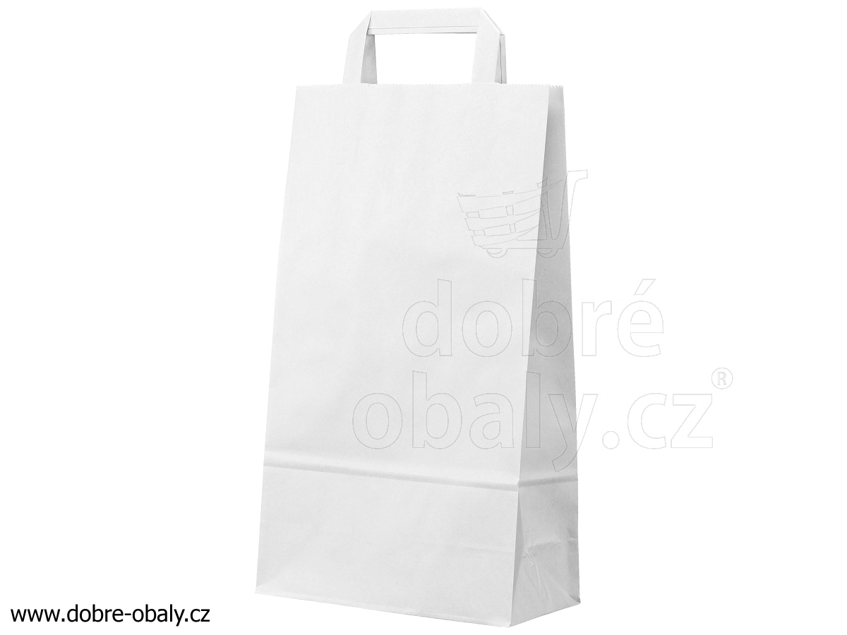 Papírová taška bez tisku BÍLÁ 220x100x390 mm