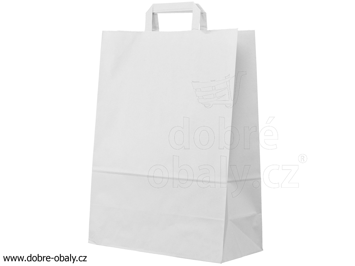 Papírová taška bez tisku BÍLÁ 320x160x390 mm