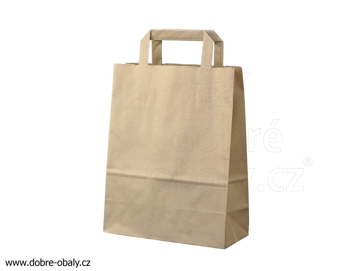 Papírová taška bez tisku PŘÍRODNÍ 220x100x280 mm