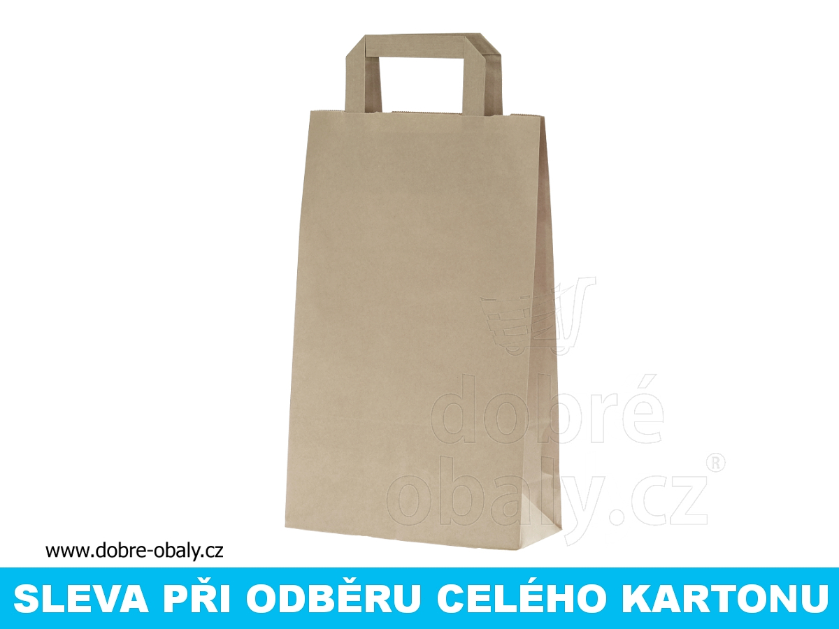 Papírová taška bez tisku PŘÍRODNÍ 220x100x360 mm, karton