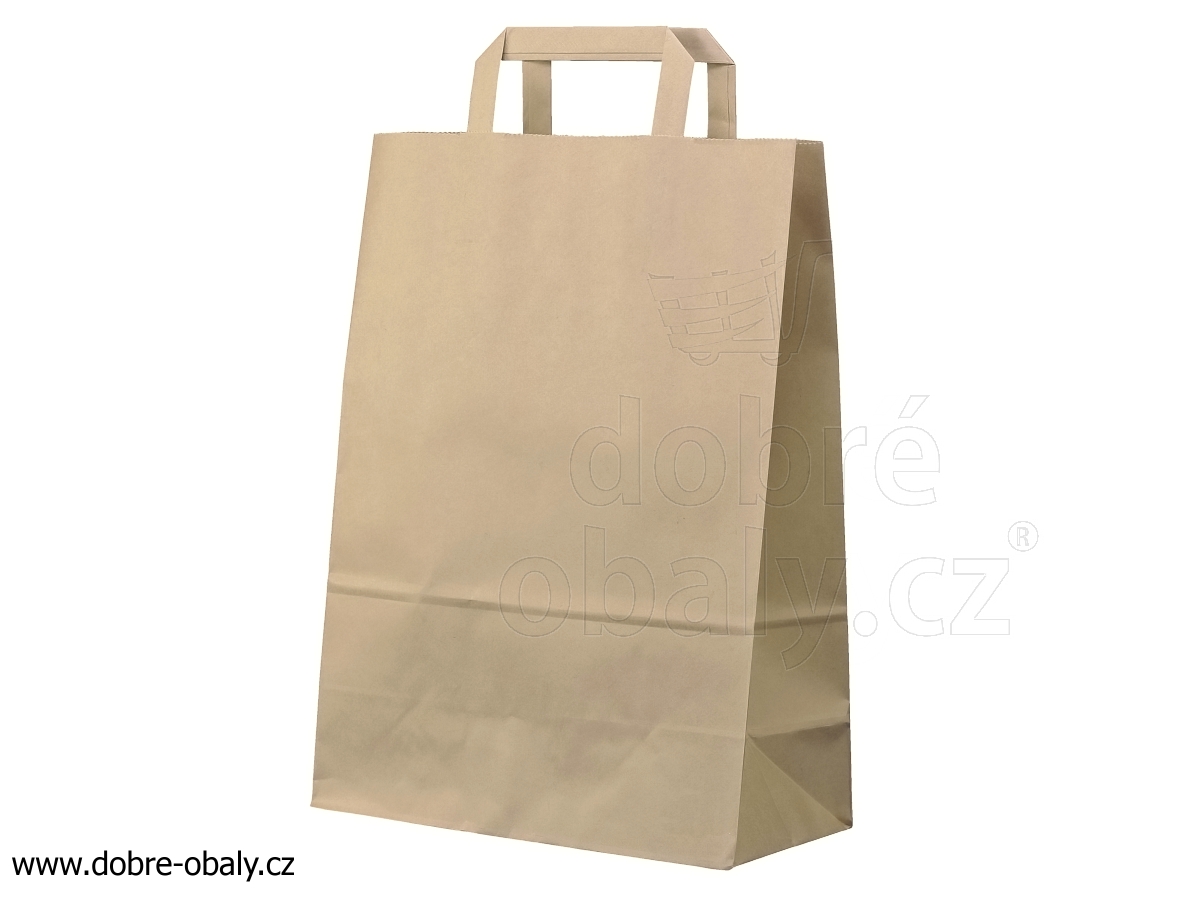 Papírová taška bez tisku PŘÍRODNÍ 260x140x320 mm