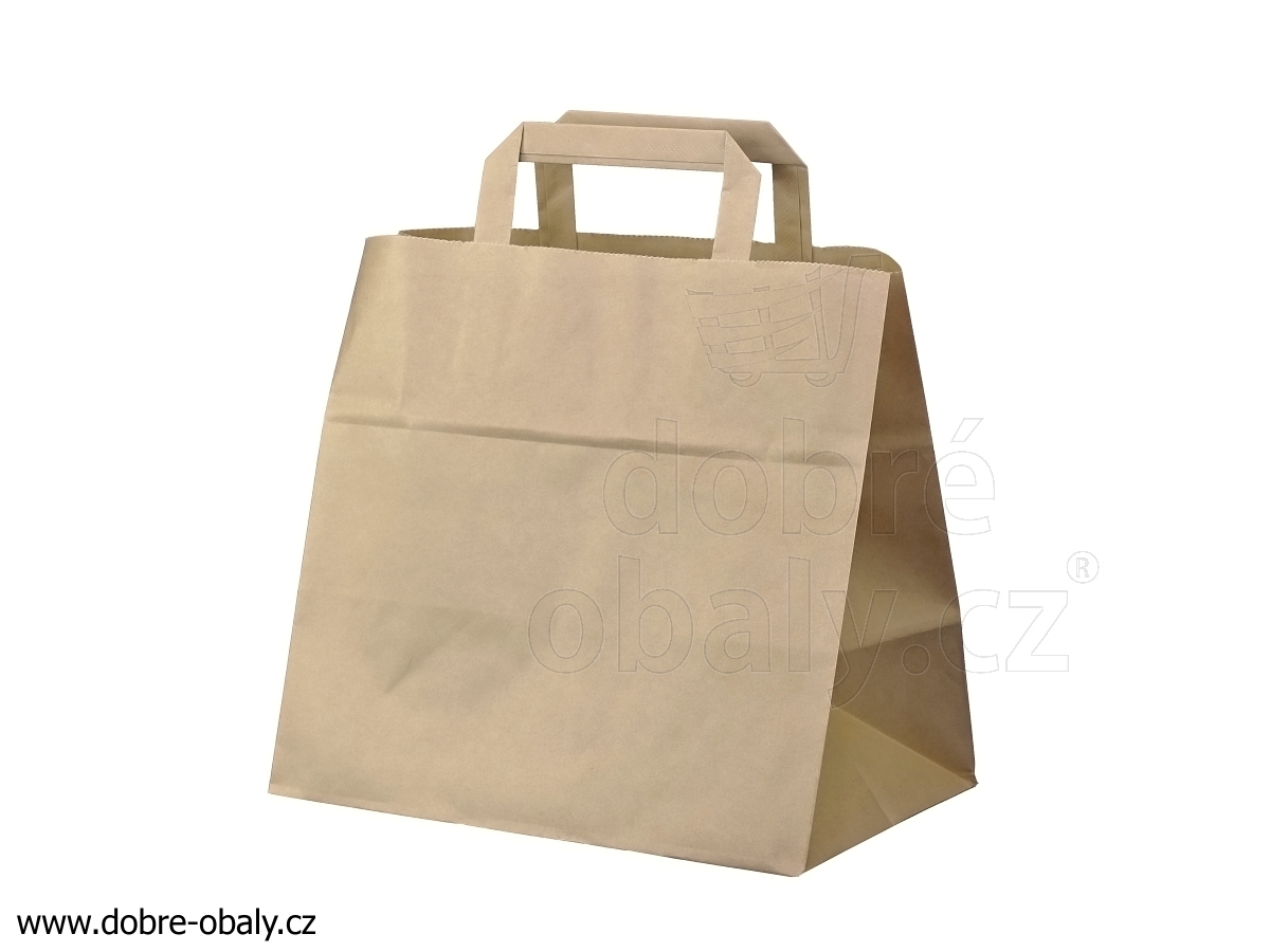Papírová taška bez tisku PŘÍRODNÍ 260x170x250 mm