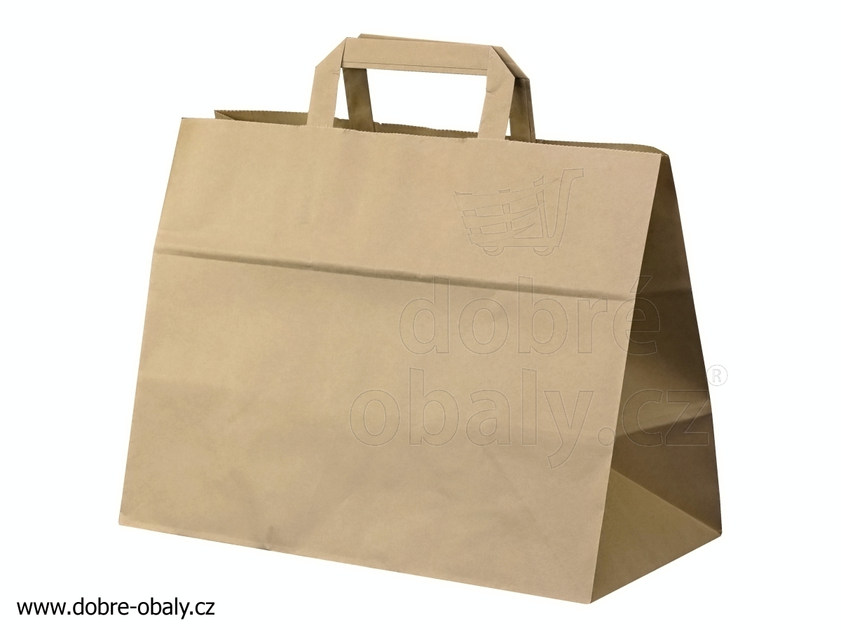 Papírová taška bez tisku PŘÍRODNÍ 320x170x250 mm