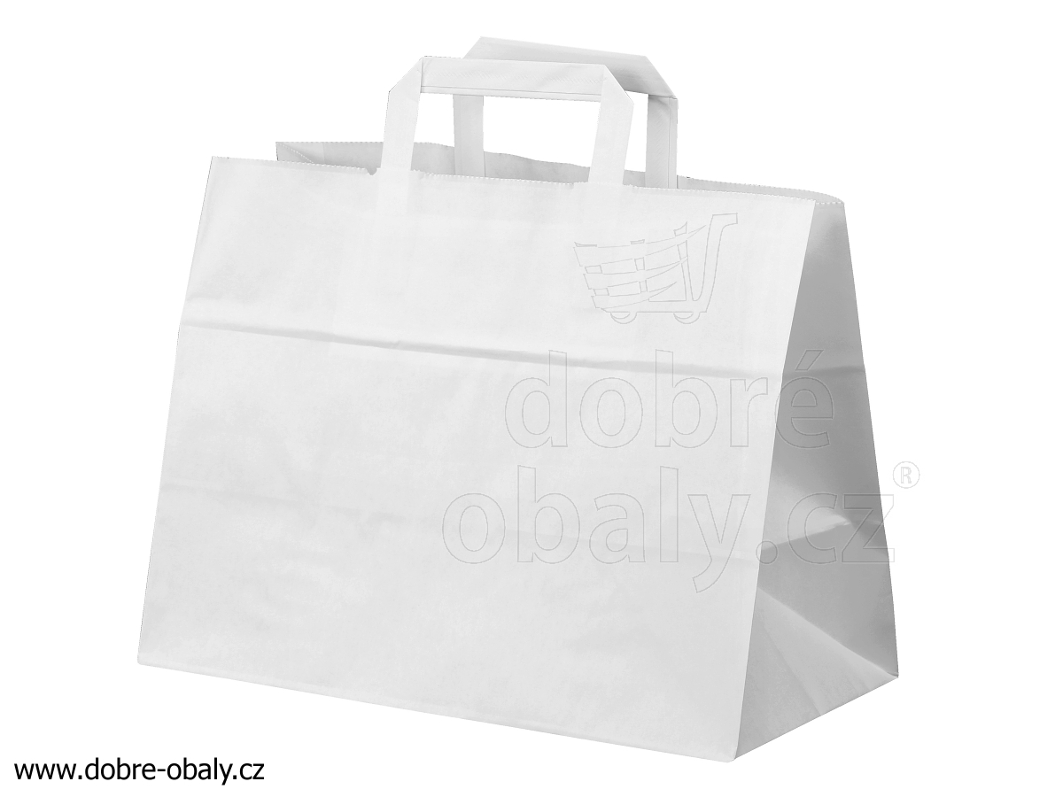 Papírová taška TakeAway bez tisku BÍLÁ 317x218x245 mm