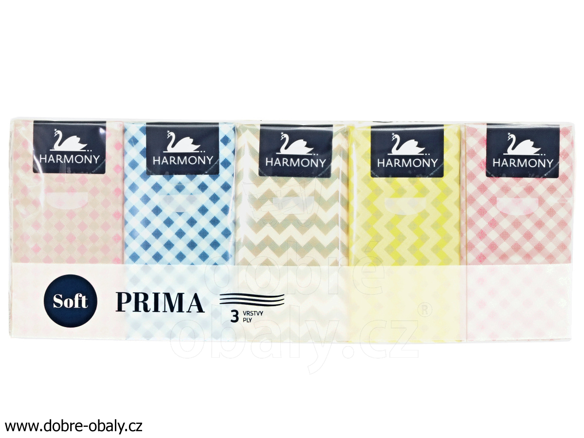 Papírové kapesníčky Harmony PRIMA soft 3-vrstvé, 10x10ks