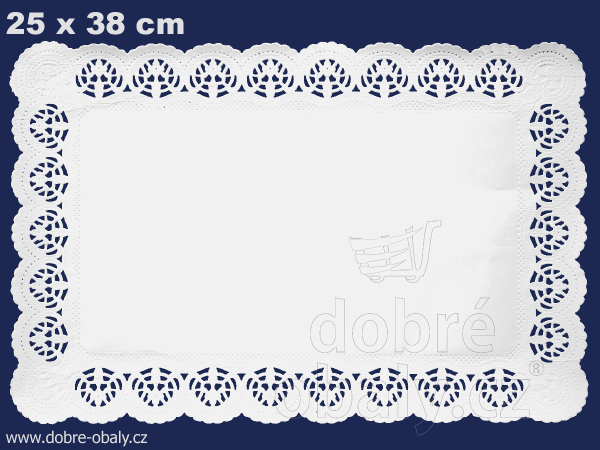 Papírové krajky cukrářské hranaté 25x38cm W, 100ks