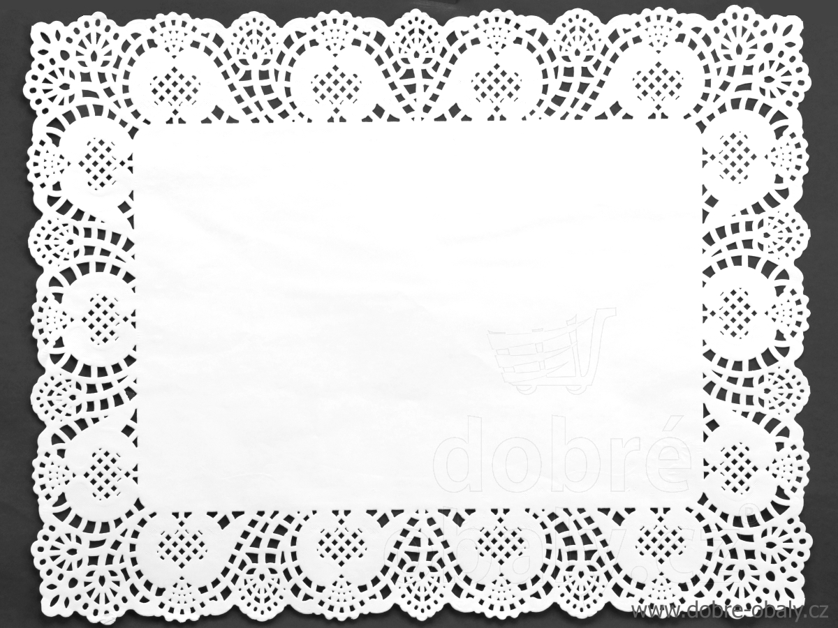 Papírové krajky cukrářské hranaté 36 x 46 cm IN 100 ks, karton