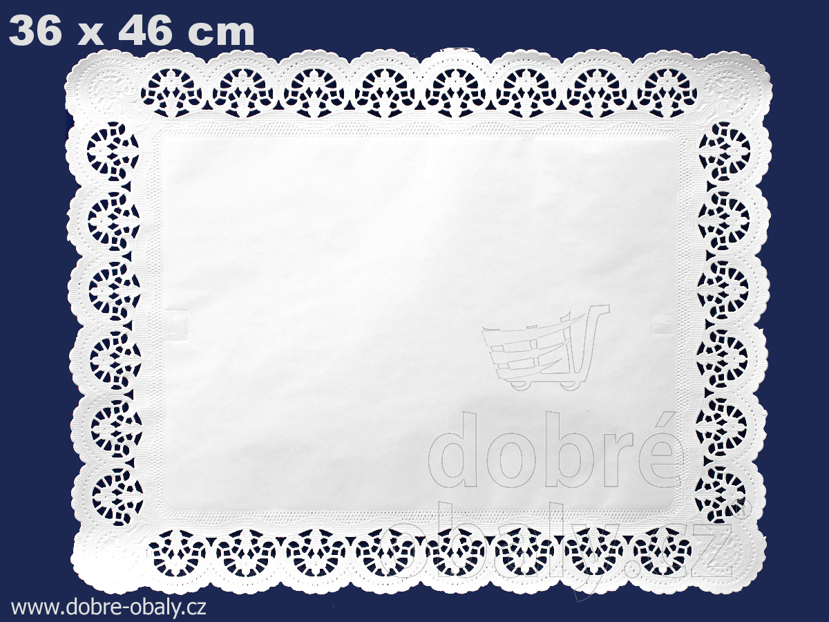 Papírové krajky cukrářské hranaté 36x46cm W, 100ks