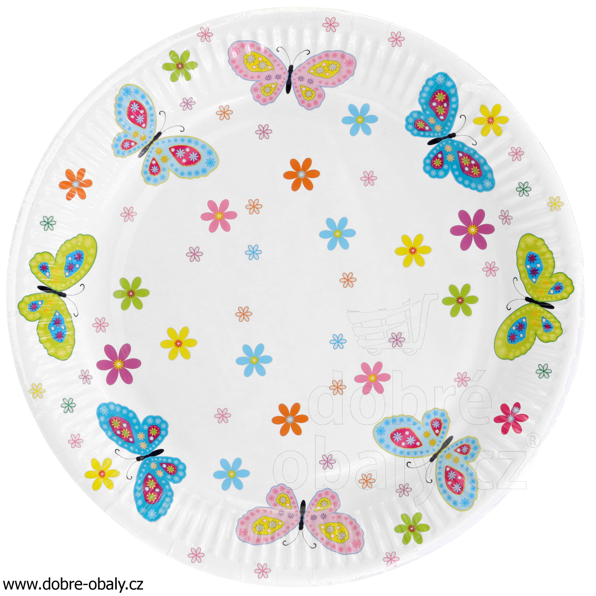 Papírové talíře 23 cm s potiskem Daisy 0287 01, 8ks