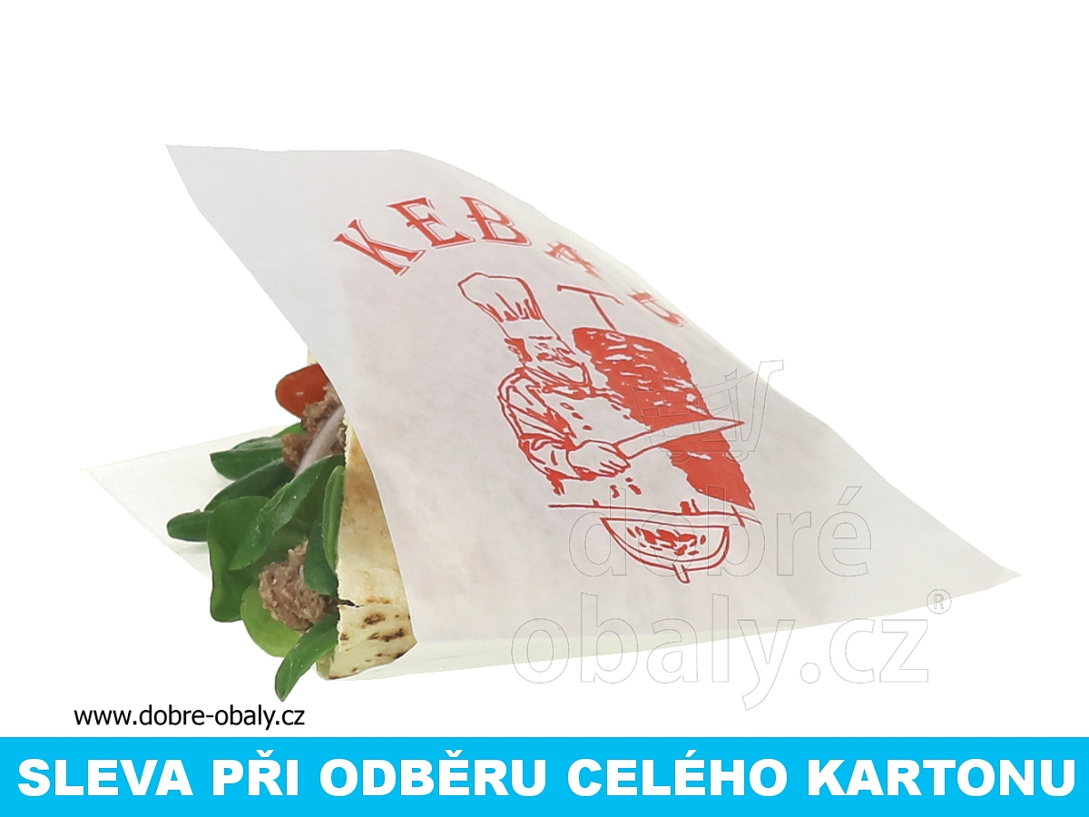 Papírový sáček na  KEBAB  150 x 175 mm, karton