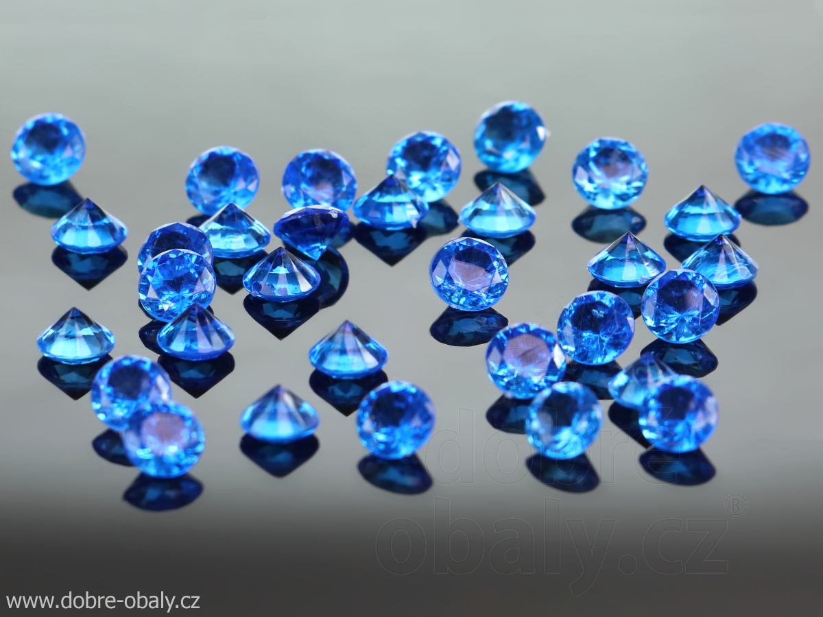 Plastové dekorační diamanty MODRÉ 20 mm
