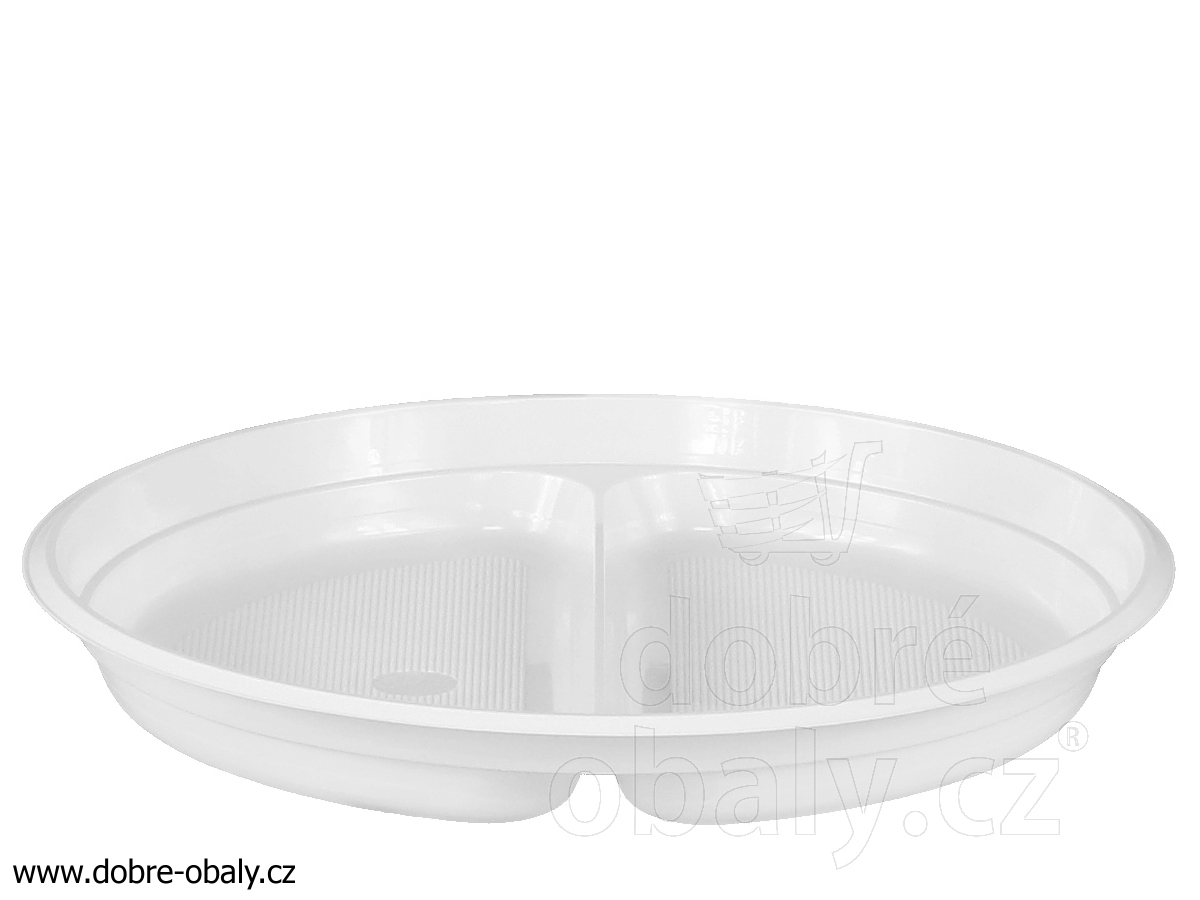 Plastové talíře mělké bílé 2-dílné 220 mm PP